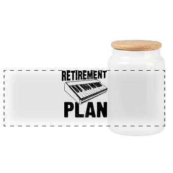 Retirement Plan Piano Keyboard - Panorama Keksdose mit Holzdeckel - Weiß - Vorne