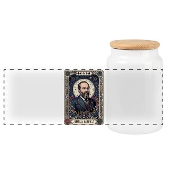 James A Tarotkarte - Panorama Keksdose mit Holzdeckel - Weiß - Vorne