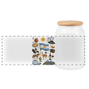 Argentinien | Tango, Anden & Pampas - Panorama Keksdose mit Holzdeckel - Weiß - Vorne