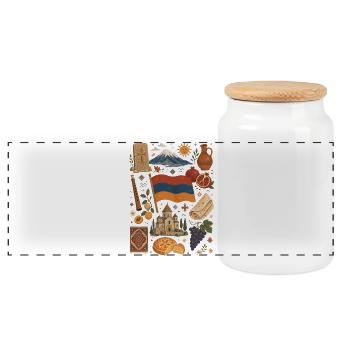 Armenia | Ararat, culture & love of the homeland - Panoramic Cookie Jar with Wooden Lid - white - Front