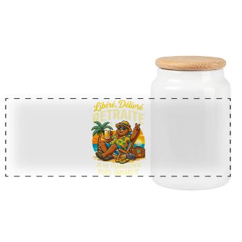Ours Retraite Vacances Je Ne Travaillerai Plus - Boîte à biscuits avec couvercle en bois - blanc - Devant