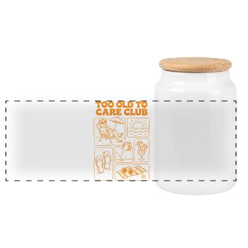 Too Old To Care Club Ruhestandsurlaub - Panorama Keksdose mit Holzdeckel - Weiß - Vorne