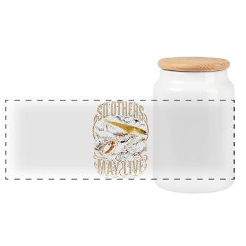 Coast Guard Lifeguard So Others May Live - Panoramic Cookie Jar with Wooden Lid - white - Front