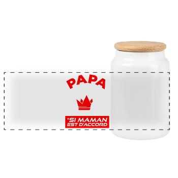 Papa A Toujours Raison Si Maman Est D'accord - Boîte à biscuits avec couvercle en bois - blanc - Devant