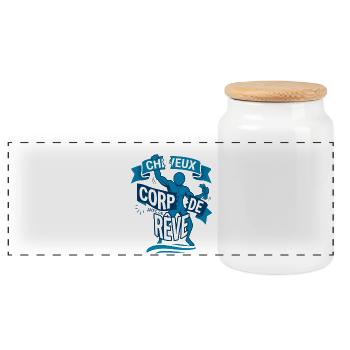 Chauve Et Musclé Corps De Rêve Humour - Boîte à biscuits avec couvercle en bois - blanc - Devant