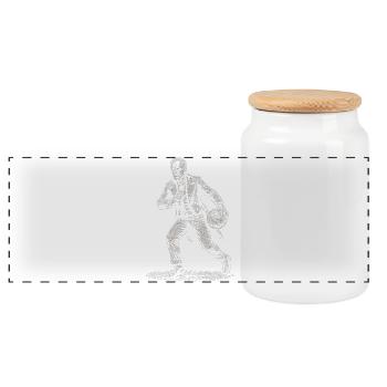 William Henry Harrison Basketball - Panorama Keksdose mit Holzdeckel - Weiß - Vorne