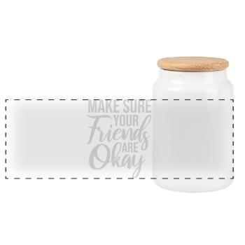 Assurez-vous que vos amis vont bien Logo de citation des amis - Boîte à biscuits avec couvercle en bois - blanc - Devant