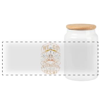 Coast Guard Lifeguard - Panoramic Cookie Jar with Wooden Lid - white - Front