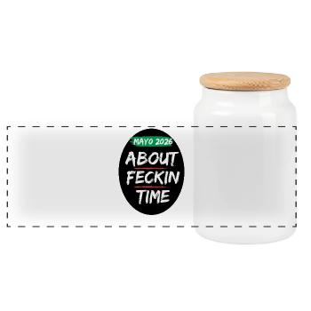 Mayo 2026 About Time - Panoramic Cookie Jar with Wooden Lid - white - Front