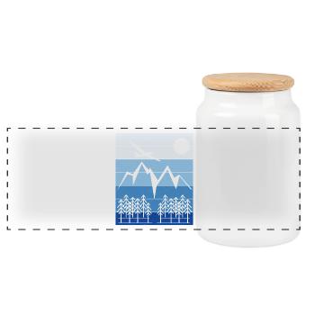 Segelflug Landschaft Design - Panorama Keksdose mit Holzdeckel - Weiß - Vorne
