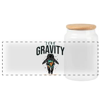 Zero Gravity Astronaut Erde Weltraum - Panorama Keksdose mit Holzdeckel - Weiß - Vorne