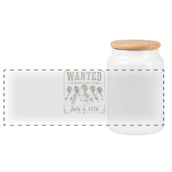 Wanted: Funny pictures of the founding fathers for the 4th of July - Panoramic Cookie Jar with Wooden Lid - white - Front