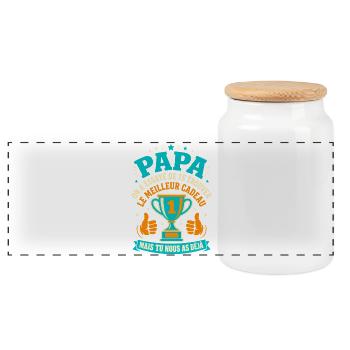 Papa Meilleur Cadeau C'est Nous Humour - Boîte à biscuits avec couvercle en bois - blanc - Devant