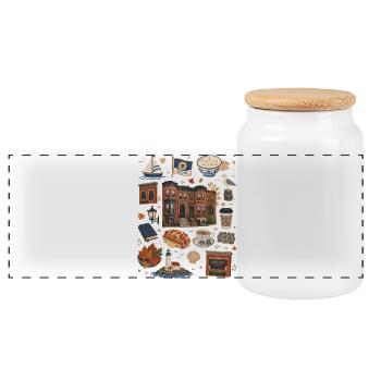 Boston | Küste & Geschichte - Panorama Keksdose mit Holzdeckel - Weiß - Vorne