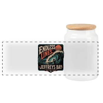 Jeffreys Bay - Panoramic Cookie Jar with Wooden Lid - white - Front