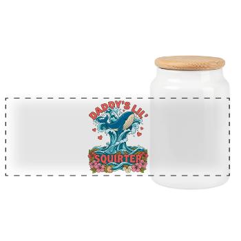 Petit Squirter Dydy, Dix, baleine drôle - Boîte à biscuits avec couvercle en bois - blanc - Devant