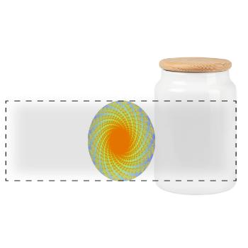 Spirale d’orange dans la lavande - Boîte à biscuits avec couvercle en bois - blanc - Devant