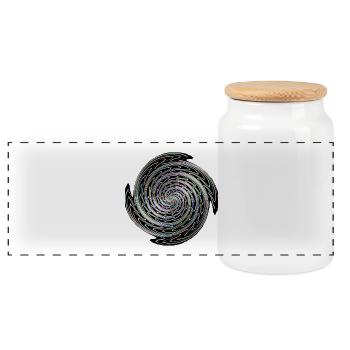 Neon Spiral Color Swirl - Panoramic Cookie Jar with Wooden Lid - white - Front