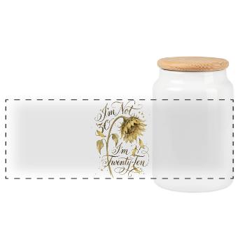 I'm not 30 Im 20 Ten Birthday - Panoramic Cookie Jar with Wooden Lid - white - Front
