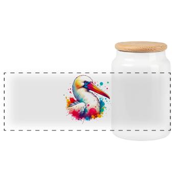 Motif des nichons de Nazca - Boîte à biscuits avec couvercle en bois - blanc - Devant