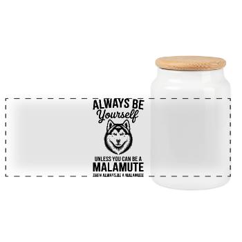 Dictons malamutes d’Alaska Don des Malamutes d’Alaska - Boîte à biscuits avec couvercle en bois - blanc - Devant