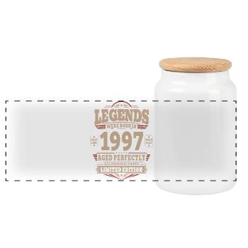 29. Geburtstag Geschenk Mann 1997 Vintage Retro - Panorama Keksdose mit Holzdeckel - Weiß - Vorne