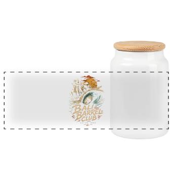 Bali Barrel Club Surf - Boîte à biscuits avec couvercle en bois - blanc - Devant