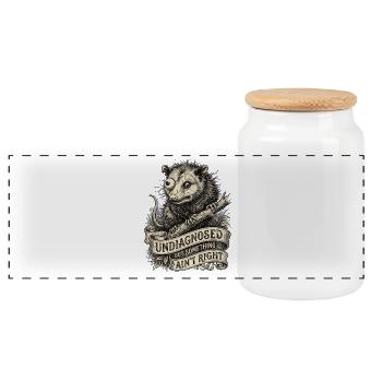 Undiagnosed but something ain't right - Panoramic Cookie Jar with Wooden Lid - white - Front