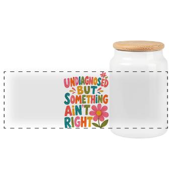 Undiagnosed But Something Ain't Right - Panoramic Cookie Jar with Wooden Lid - white - Front