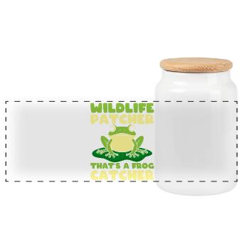 Frog Catcher Wildlife Patcher Catcher Frog - Panorama Keksdose mit Holzdeckel - Weiß - Vorne