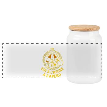 Vélo et Apéro Humour Cycliste - Boîte à biscuits avec couvercle en bois - blanc - Devant