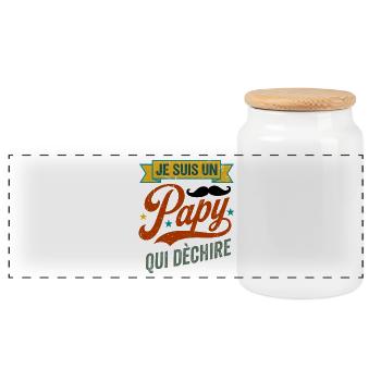 Papy Qui Déchire Humour Cadeau Rétro - Boîte à biscuits avec couvercle en bois - blanc - Devant