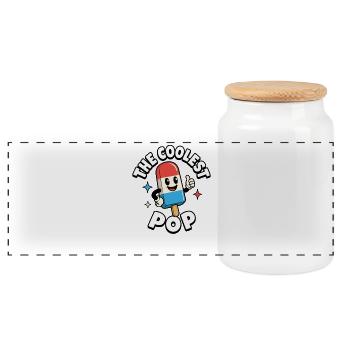 Grand-père drôle, le papa le plus cool - Boîte à biscuits avec couvercle en bois - blanc - Devant