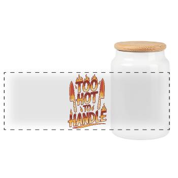 Chef de restaurant trop chaud pour gérer Chef de cuisine - Boîte à biscuits avec couvercle en bois - blanc - Devant