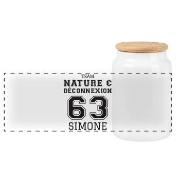 Team Nature Deconnexion 63 Simone T-Shirt Cadea... - Boîte à biscuits avec couvercle en bois - blanc - Devant