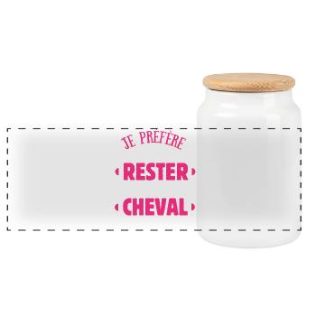 Je préfère juste rester avec Mon Cheval  - Boîte à biscuits avec couvercle en bois - blanc - Devant