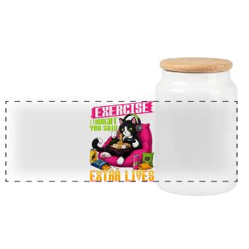 Jeu vidéo Gamer Gaming Cat Ramen - Boîte à biscuits avec couvercle en bois - blanc - Devant