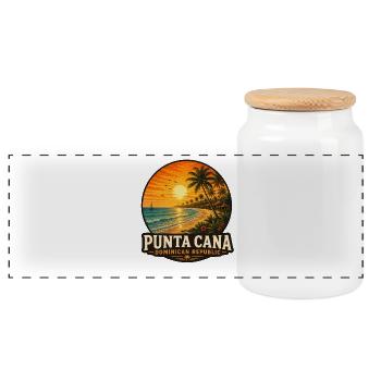 Punta Cana Dominikanische Republik Karibik Urlaub - Panorama Keksdose mit Holzdeckel - Weiß - Vorne