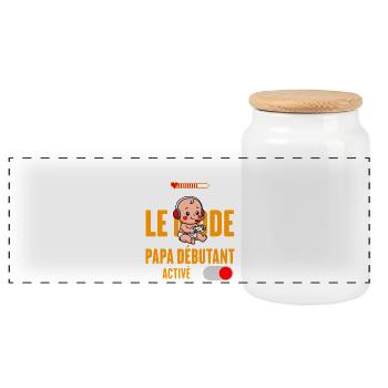 Mode Papa Débutant Activé Futur Papa - Boîte à biscuits avec couvercle en bois - blanc - Devant