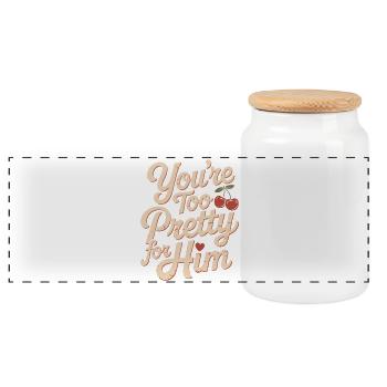 Trop jolie pour lui, meilleure amie meilleure amie, ex rupture - Boîte à biscuits avec couvercle en bois - blanc - Devant