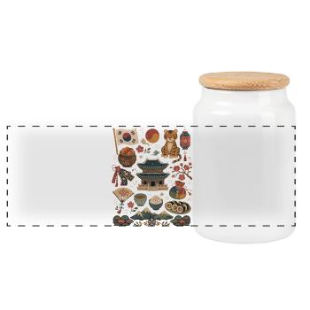 South Korea | Temples, Kimchi & Culture - Panoramic Cookie Jar with Wooden Lid - white - Front