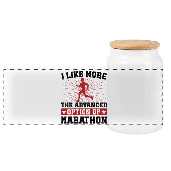 XC Running Gifts - Perfect XC Runner Design Idea - Panoramic Cookie Jar with Wooden Lid - white - Front