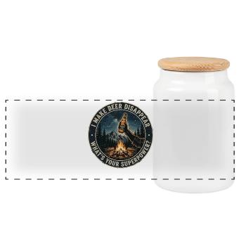 I Make Beer Disappear Craft Beer - Panoramic Cookie Jar with Wooden Lid - white - Front