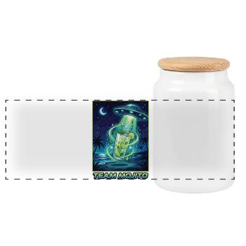 Équipe de enterrement de vie de jeune fille Mojito Barman de cocktails - Boîte à biscuits avec couvercle en bois - blanc - Devant