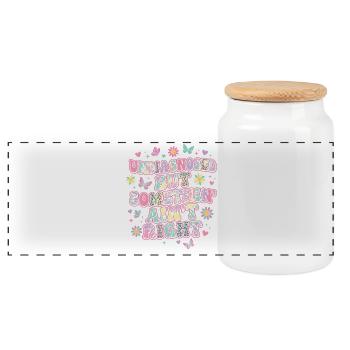 Undiagnosed But Something Ain't Right Funny Saying - Panoramic Cookie Jar with Wooden Lid - white - Front