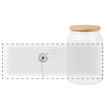 Dandelion Dandelion - Panoramic Cookie Jar with Wooden Lid - white - Front
