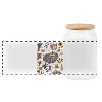 Provence | Lavender, indulgence & the South of France - Panoramic Cookie Jar with Wooden Lid - white - Front
