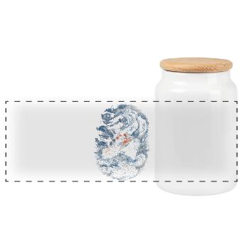 Alaska King Crab - Panoramic Cookie Jar with Wooden Lid - white - Front
