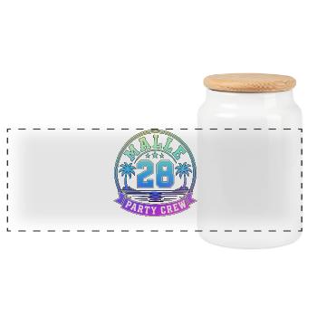Malle 2028 - Panoramic Cookie Jar with Wooden Lid - white - Front