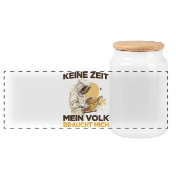 Imker Zubehör Bienenvolk Spruch Imker Bienenzucht - Panorama Keksdose mit Holzdeckel - Weiß - Vorne